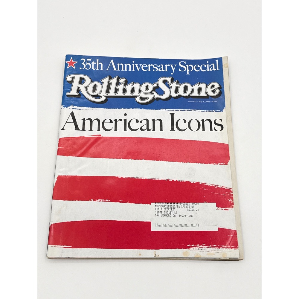 Rolling Stone Magazine Issue 922 May 15 2003 35th Anniversary American Icons
